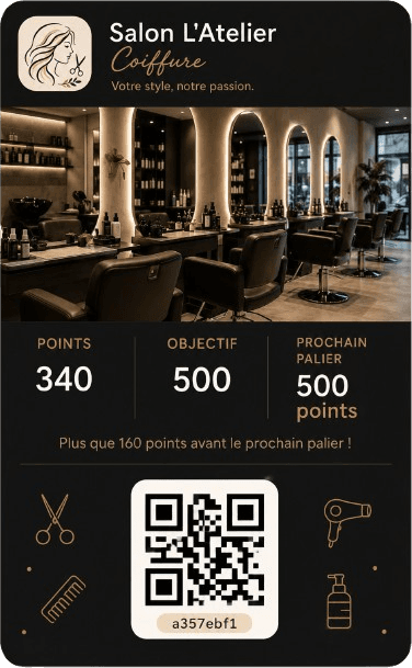 Carte digitale — salon de coiffure